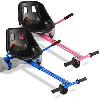 Hoverboard Seat Attachment Go-Kart Fits 6.5/ 8/ 10 Hoverboards, Hover Cart for Kids & Adults, Accessory for Self Balancing ScooterBlue+Pink 2 Pack