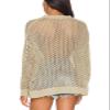 Ebifin Womens Crochet Tops Long Sleeve Beach Summer Sweater Crew Neck Mesh Cover Ups Bikini Swimsuit Tunic Pullover Tops Apricot view 4