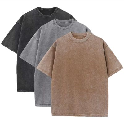 3 Pack Men's Oversized Heavy Cotton T-Shirts Vintage Tee Loose Fit Short Sleeve Casual Shirts for Men