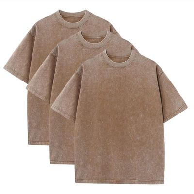 3 Pack Men's Oversized Heavy Cotton T-Shirts Vintage Tee Loose Fit Short Sleeve Casual Shirts for Men