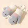 Kids Toddler Mittens with String Cartoon Winter Knit Warm Fleece Lined Snow Gloves for Baby Girls Boys (Grey, One Size) view 3