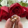 8 mm Rose Gold Tungsten Carbide Ring Wedding Band Wood Inlay I Love You Engraved Domed Comfort Fit Tungsten Engraved 8.5 view 4
