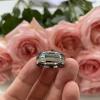 8 mm Tungsten Carbide Ring for Men Women Wedding Band Light Blue Carbon Fiber Meteorite Inlay Polished Shiny Comfort Fit view 3