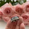 8 mm Tungsten Carbide Ring for Men Women Wedding Band Light Blue Carbon Fiber Meteorite Inlay Polished Shiny Comfort Fit view 4
