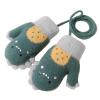 Kids Toddler Mittens with String Cartoon Winter Knit Warm Fleece Lined Snow Gloves for Baby Girls Boys (Green, One Size) view 1