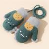 Kids Toddler Mittens with String Cartoon Winter Knit Warm Fleece Lined Snow Gloves for Baby Girls Boys (Green, One Size) view 3