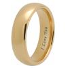 6 mm Gold Tungsten Steel Wedding Band Men Women Engagement Ring Domed Polished Comfort Fit I Love You Engraved 9 view 1