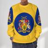 Barbados Flag Men's Crewneck Sweatshirt Long Sleeve Pullover Sweater Casual Outwear Tops S view 2