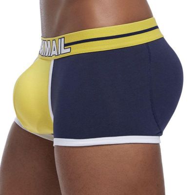 JOCKMAIL Mens Padded Boxer Brief Underwear with Hip Pad Enhancing Buttcocks Boxer Shorts (XXL, 410-Dark Blue)