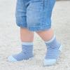 ZAPLES Baby Boys Non Slip Grip Crew Socks with Anti Skid Soles for Infants Toddlers Kids, Blue Stripes 12 Pairs, 12-36 Months view 2