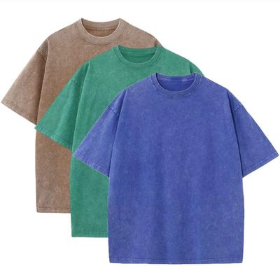 3 Pack Men's Oversized Heavy Cotton T-Shirts Vintage Tee Loose Fit Short Sleeve Casual Shirts for Men