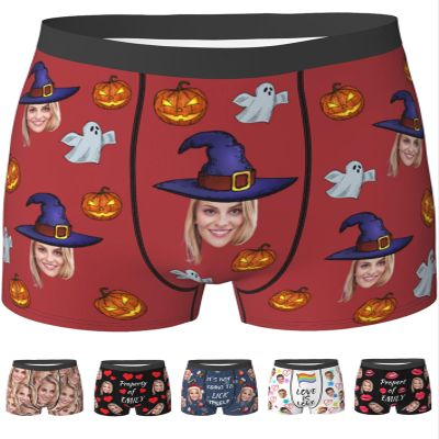Custom Boxers for Men Boyfriend Husband Father, Personalized Face Underwear with Picture Customized Funny Boxers for Men Birthday Father's Day Valentine's Day Gifts for Him,Medium