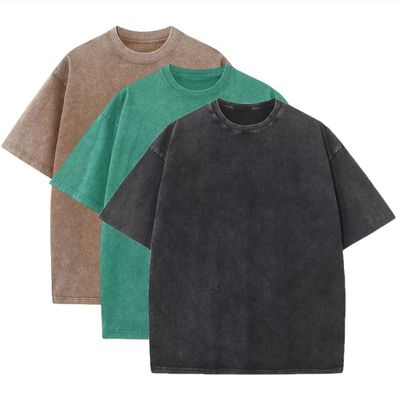 3 Pack Men's Oversized Heavy Cotton T-Shirts Vintage Tee Loose Fit Short Sleeve Casual Shirts for Men
