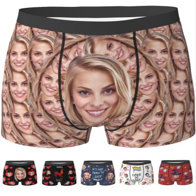 Custom Boxers for Men Boyfriend Husband Father, Personalized Face Underwear with Picture Customized Funny Boxers for Men Birthday Father's Day Valentine's Day Gifts for Him,Medium