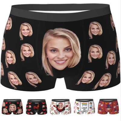 Custom Boxers for Men Boyfriend Husband Father, Personalized Face Underwear with Picture Customized Funny Boxers for Men Birthday Father's Day Valentine's Day Gifts for Him,Small