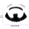 Voloria Fake Beard Realistic Human Hair Full Hand Tied Facial Hair False Beards Lace Invisible Fake FaceMustache for Party Movie Makeup Halloween Cosplay Costume Party (Style-3, Black) view 2