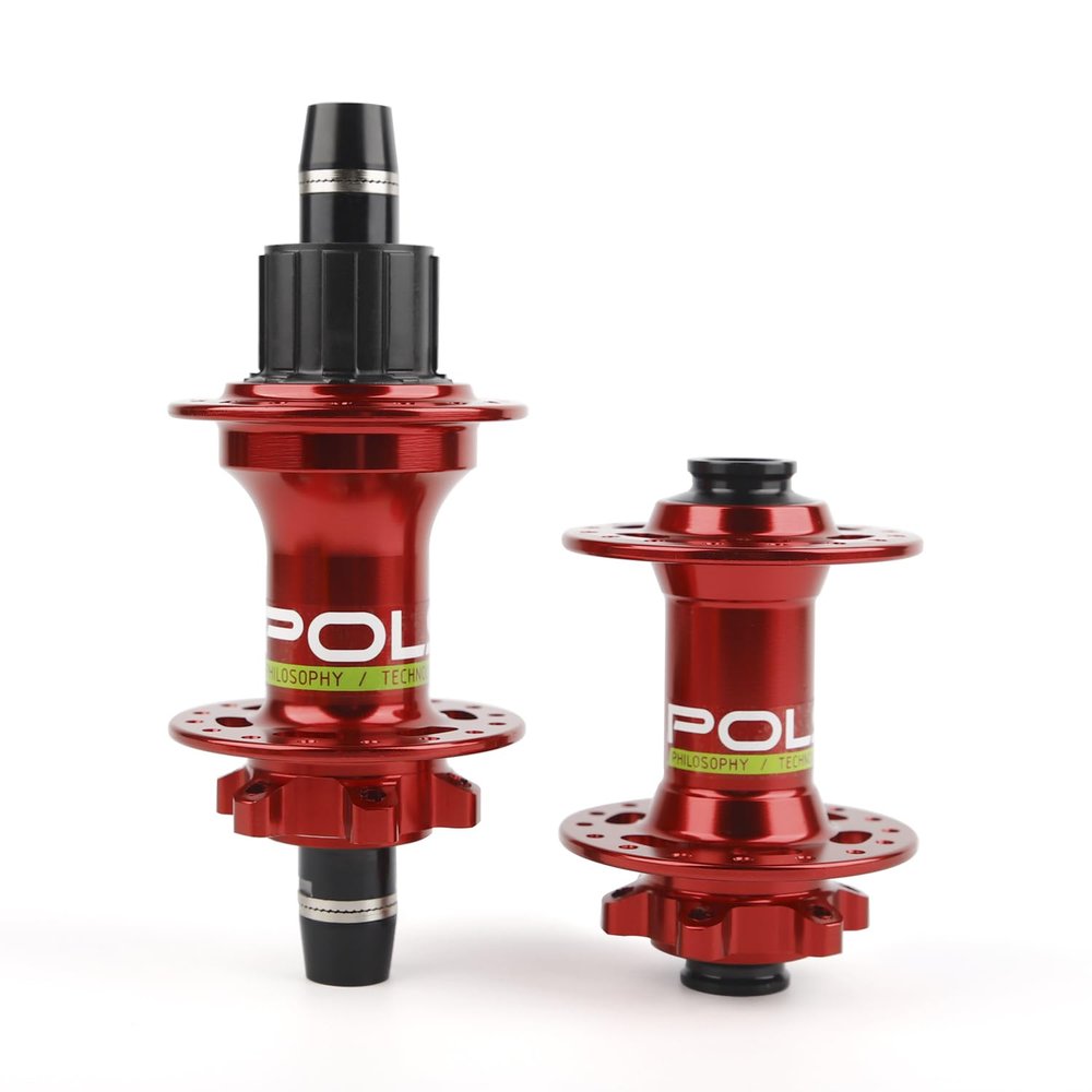 POLSO BMX Bike Hub 32 Holes 4 Bearings 120 Click Sounds 6 Pawls Street Trial Bicycle Parts (Red Hub a Pair)