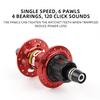 POLSO BMX Bike Hub 32 Holes 4 Bearings 120 Click Sounds 6 Pawls Street Trial Bicycle Parts (Red Hub a Pair) view 4