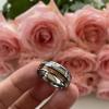 8 mm Jewelry Men Women Tungsten Carbide Ring for Wood Meteorite Inlay Wedding Band Comfort Fit I Love You Engraved 5.5 view 2