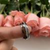 8 mm Jewelry Men Women Tungsten Carbide Ring for Wood Meteorite Inlay Wedding Band Comfort Fit I Love You Engraved 5.5 view 4