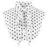 HALLMERS White Bow Tie Black Polka Dot Soft Satin Polyester Detachable Collar Elegant Knot Vintage Layered Style Buttoned Dickey Faux Shirt Fake Top False Blouse Dickie Removable Dicky Womens Bib view 1