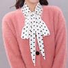 HALLMERS White Bow Tie Black Polka Dot Soft Satin Polyester Detachable Collar Elegant Knot Vintage Layered Style Buttoned Dickey Faux Shirt Fake Top False Blouse Dickie Removable Dicky Womens Bib view 4