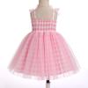 1st Birthday Girl Dress Pink Plaid Tulle Dress for Baby Girl Sleeveless Spaghetti Straps Pink Checkered Dress Toddler Pink White Gingham Princess Photoshoot Tutu Dresses Pink Plaid 2-3 Years view 2