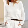Akivide Women Fall Oversized Crewneck Sweaters Winter Fashion Lightweight Loose Stand Collar Knit Pullover Sweaters Outfits Plus Size view 2