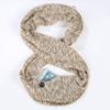 IFEBEGU Invisible Pocket Travel Scarf Winter Plaid Infinity Scarf with Zipper Pocket to store Phone, Keys, and Wallet,Women Lightweight Travel Neck Wrap (Snow Cotton Off White) view 2