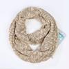 IFEBEGU Invisible Pocket Travel Scarf Winter Plaid Infinity Scarf with Zipper Pocket to store Phone, Keys, and Wallet,Women Lightweight Travel Neck Wrap (Snow Cotton Off White) view 3