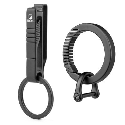 TISUR Belt Key Clip+Titanium Round Carabiner Clip