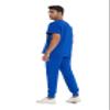 COZYFIT Men Scrubs Set  Stretch V-Neck Scrub Top & Jogger Pant with 8 Pockets, Yoga Waistband, Anti-Wrinkle - Royal Blue, XS view 3