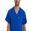 COZYFIT Men Scrubs Set  Stretch V-Neck Scrub Top & Jogger Pant with 8 Pockets, Yoga Waistband, Anti-Wrinkle - Royal Blue, XS view 4
