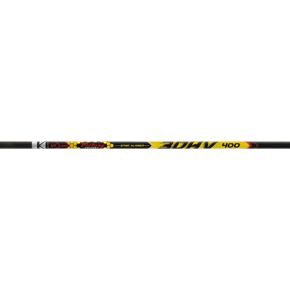 Victory Archery 3DHV 0.204" Small Diameter Target Arrow (Spine: 300, 12 Pack Bare Shafts, Straightness 0.001 - Elite - Yellow)