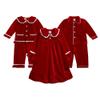 Kids Tales Child Velvet Pajama Sets Christmas Button Down Long Sleeve Shirt + Long Pants Boys Girls Solid Loungewear 2PCS view 1