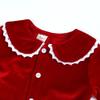 Kids Tales Child Velvet Pajama Sets Christmas Button Down Long Sleeve Shirt + Long Pants Boys Girls Solid Loungewear 2PCS view 3