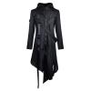 QAHEART Men's Long Tench Coats, Steampunk Vintage Hooded Jacket, Windproof Warm Medieval Gothic Tailcoat Halloween Costume view 1