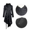 QAHEART Men's Long Tench Coats, Steampunk Vintage Hooded Jacket, Windproof Warm Medieval Gothic Tailcoat Halloween Costume view 3