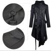QAHEART Men's Long Tench Coats, Steampunk Vintage Hooded Jacket, Windproof Warm Medieval Gothic Tailcoat Halloween Costume view 4