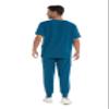 COZYFIT Men Scrubs Set  Stretch V-Neck Scrub Top & Jogger Pant with 8 Pockets, Yoga Waistband, Anti-Wrinkle - Caribbean Blue, M view 2