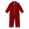 Kids Tales Child Velvet Pajama Sets Christmas Button Down Long Sleeve Shirt + Long Pants Boys Girls Solid Loungewear 2PCS view 2