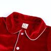 Kids Tales Child Velvet Pajama Sets Christmas Button Down Long Sleeve Shirt + Long Pants Boys Girls Solid Loungewear 2PCS view 3