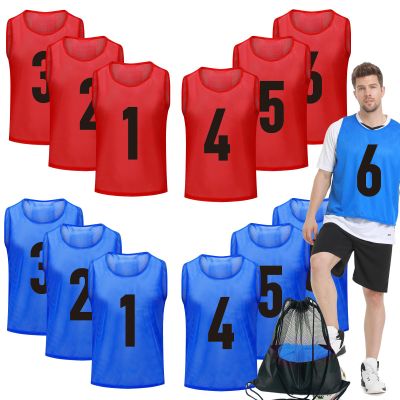 Antoyo Soccer Pinnies With Numbers - Youth Scrimmage Team Practice Vests Jerseys for Basketball, Soccer, Football - Bibs for Youth and Adult