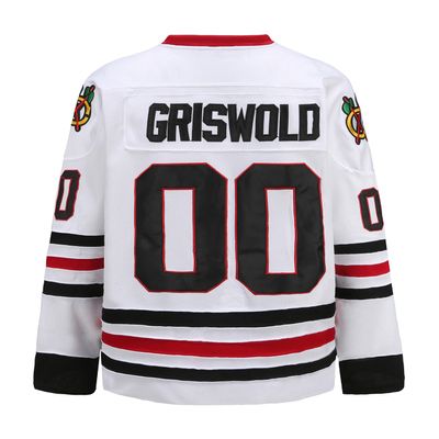 oldtimetown Youth Griswold #00 Movie Hockey Jerseys Stitched Letters and Numbers S-L White