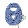 IFEBEGU Invisible Pocket Travel Scarf Winter Plaid Infinity Scarf with Zipper Pocket to store Phone, Keys, and Wallet,Women Lightweight Travel Neck Wrap (CM-01blue) view 2