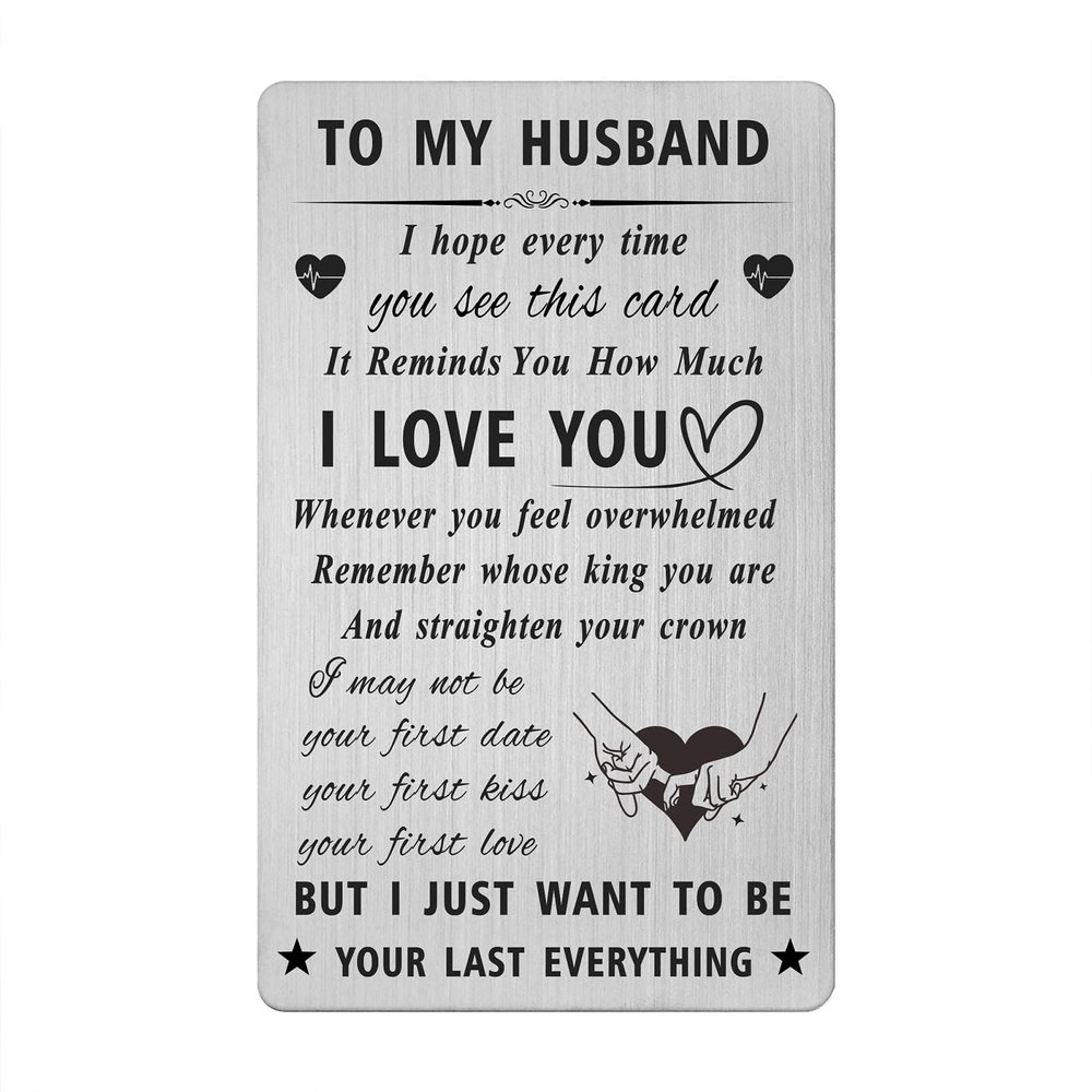 Gezxin Husband Father's Day Card - Romantic Gift for Husband Birthday Valentines Wedding Anniversary Easter Card from Wife