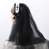 BLESSUME 1pc Women Triangle Pattern Veil Classic Mantilla Soft Lace Chapel Veil (Black 12) view 3