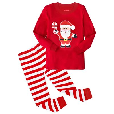 HYCLES Christmas Pajamas for Kids Girls Holiday Long Sleeve Sleepwear Santa Cotton Pajamas Sets for 2-12Y Boys/Toddler Pjs