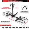 FORWODE 2" Hitch Mount Bike Rack Fits 2 X 80 lbs Bicycle, Platform Bike Rack for Car SUV Truck Standard, Foldable Wobble Free, Locking Hitch,Fat and Standard (A- Early Edition) view 2