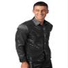 dPois Men Long Sleeve Shiny Sequin Shirts Latin Jazz Dancewear Stage Performance Costume Fancy Shirt Top Black Medium view 2